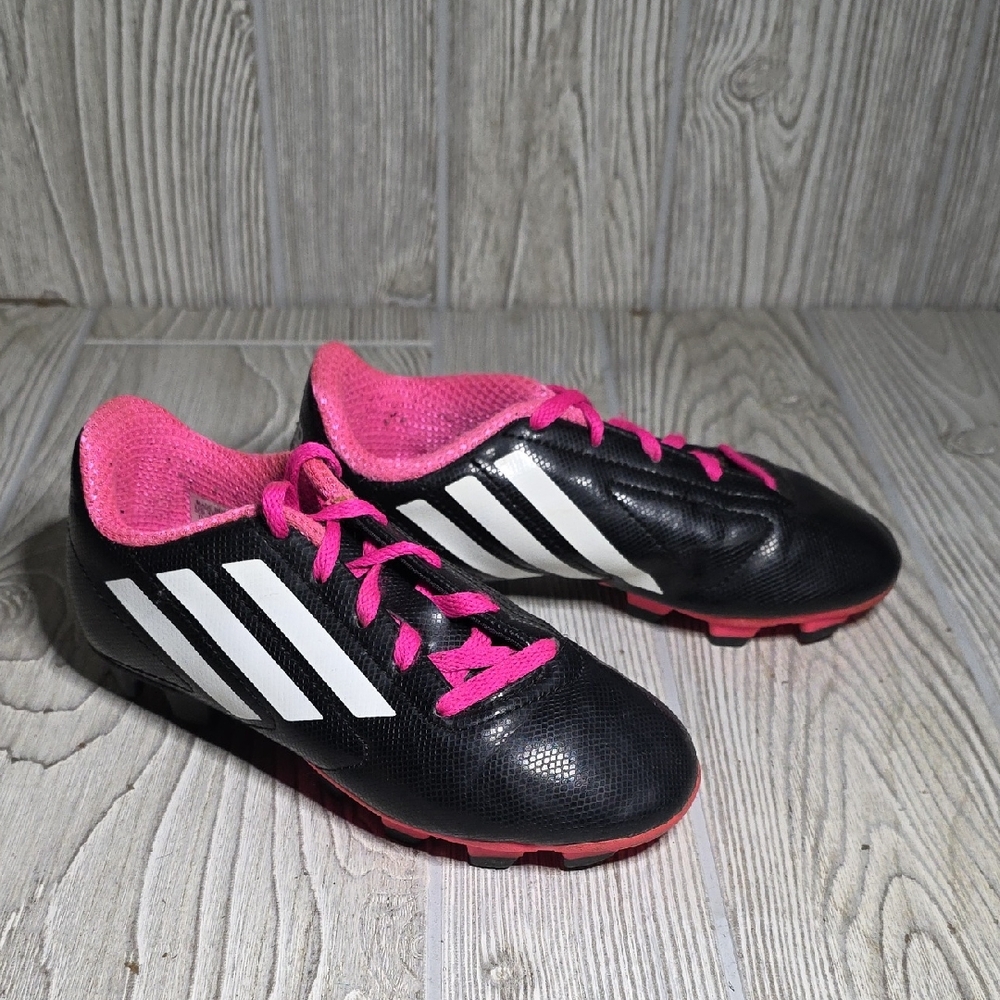 Adidas Conquisto FG Junior Soccer Cleats Black and Pink Kids Size 13